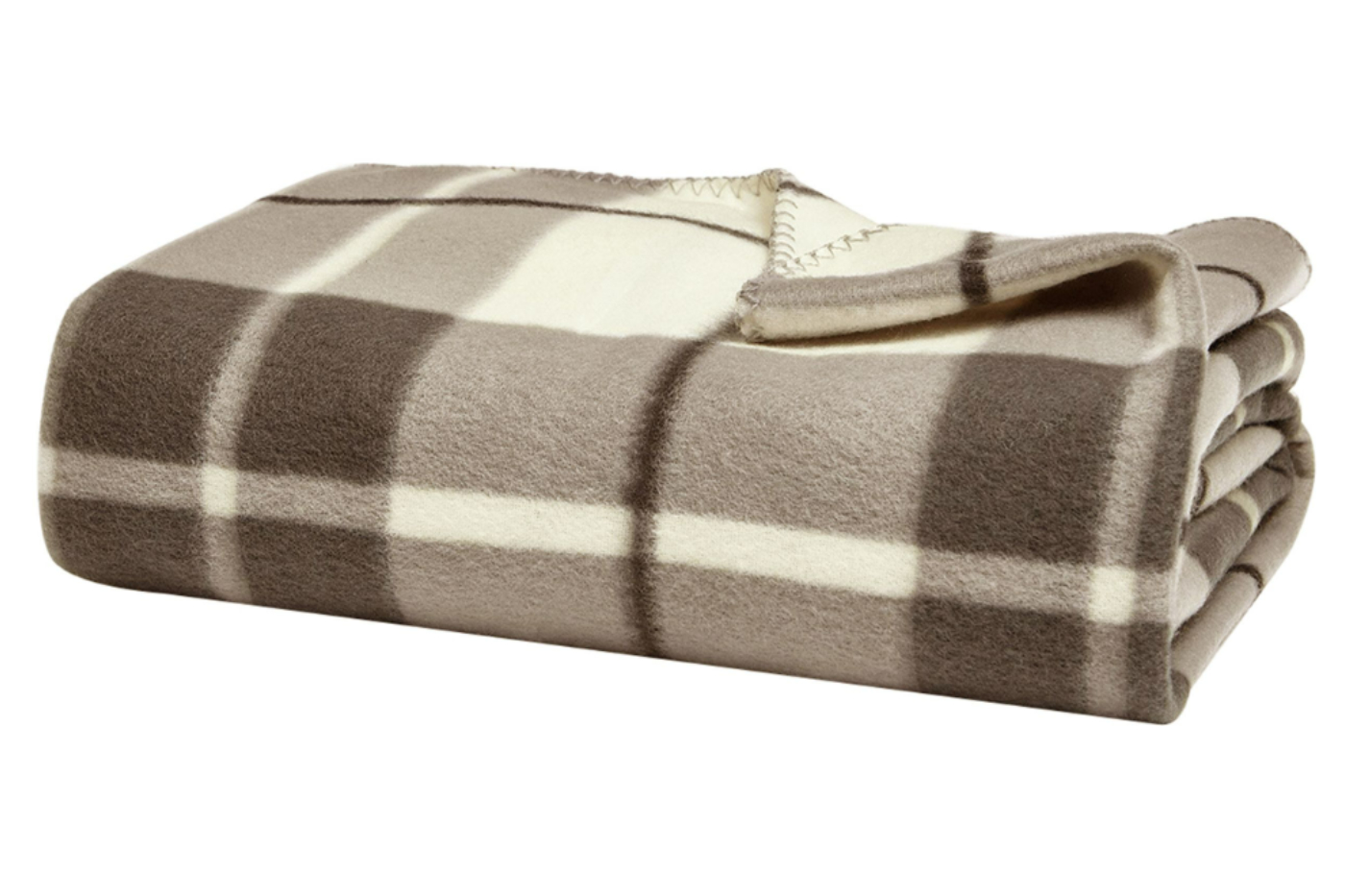 View Natural Checked Fleece Blanket Medium information