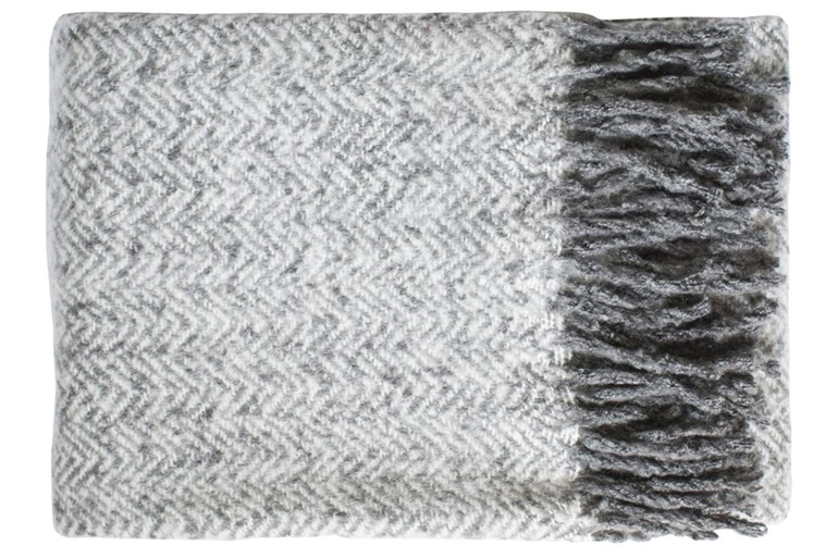 Herringbone Faux Mohair Throw