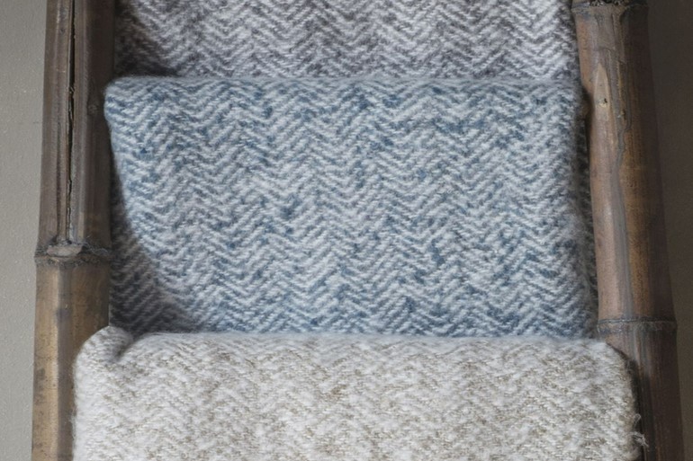 Herringbone Faux Mohair Throw