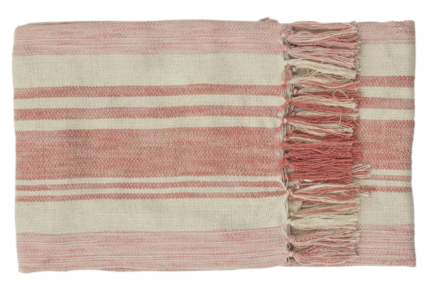 View Coral Simply Florida Stripe Woven Throw With Fringe 1700 x 1300mm information