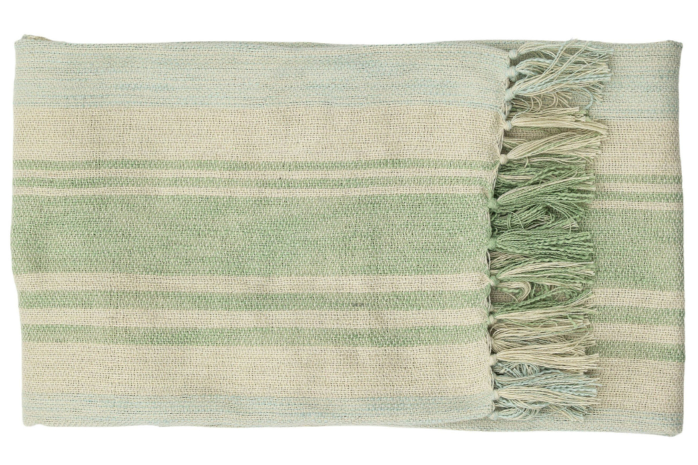 View Green Simply Florida Stripe Woven Throw With Fringe 1700 x 1300mm information