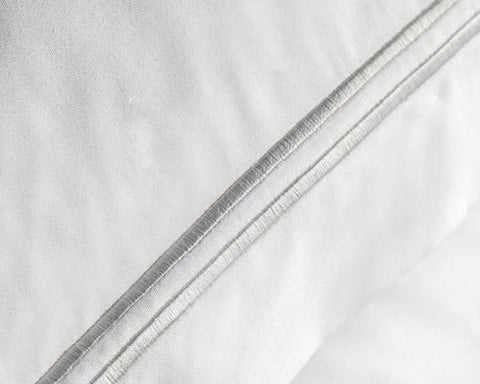 Knightsbridge Oxford Pillowcase - Silver & White 