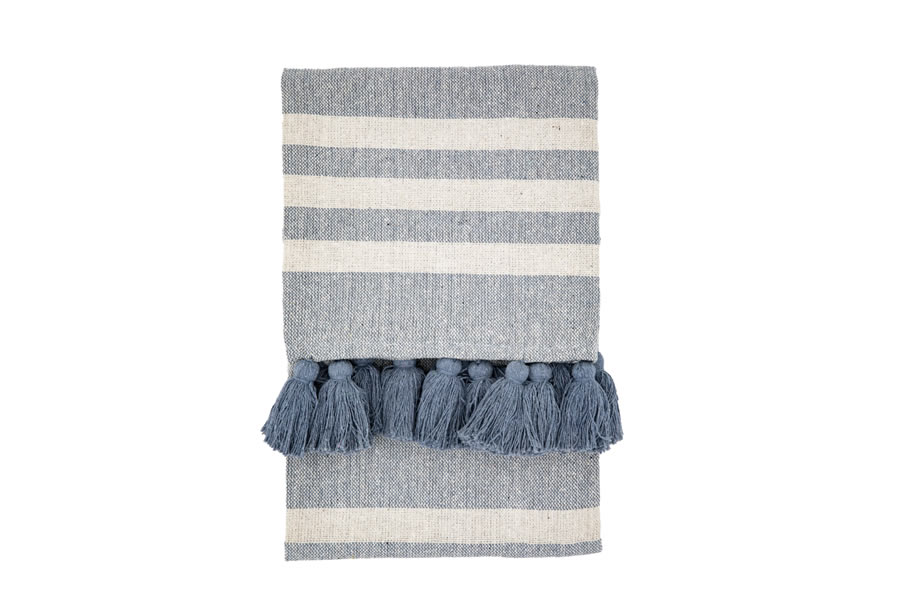View Grey Zamora Cotton Woven Throw With Tassels 1300mm x 1700mm Cosy And Warm Soft Touch Fabric Ideal For Beds And Sofas Free Delivery information