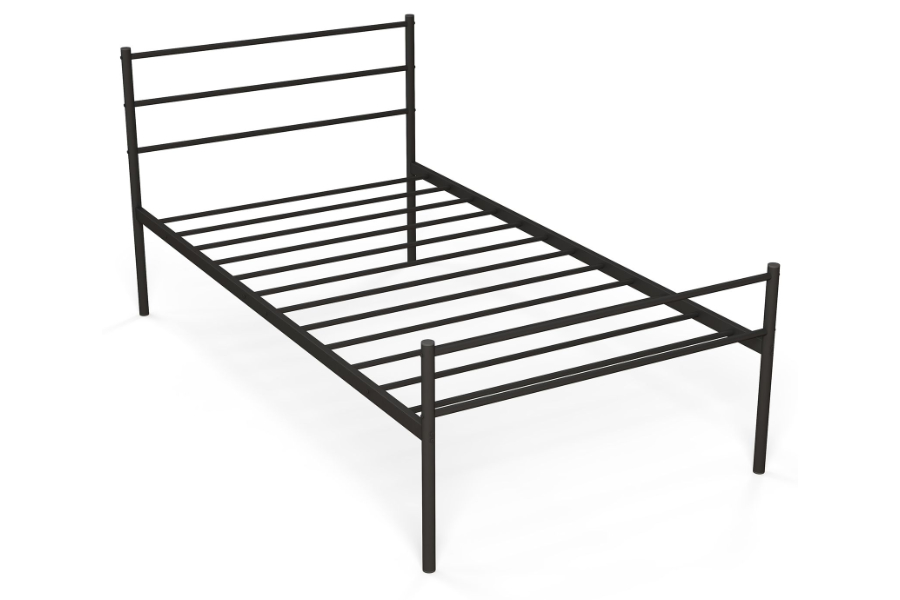 View Cuthbert Black 30 Single Metal Bed Frame with Metal Slats 220kg Weight Capacity AntiSlip Foot Pads Large 34cm UnderBed Storage information
