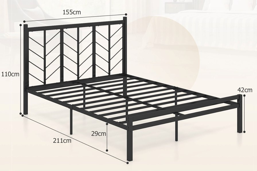 Herringbone Metal Bed Frame
