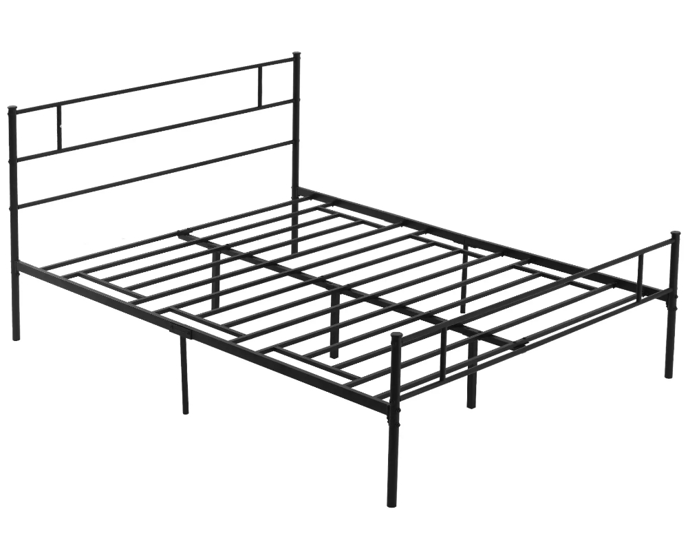 View Dormie 50 King Black HeavyDuty Metal Bed Frame Steel Frame Tall Headboard High Foot End Solid Metal Slats Supports Up To 400kg information