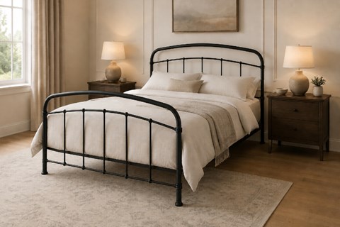 Tusson 4'6'' Double Black Metal Bed Frame